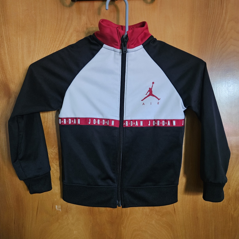 Air Jordan Black and Red Kids' Zip-Up Jacket